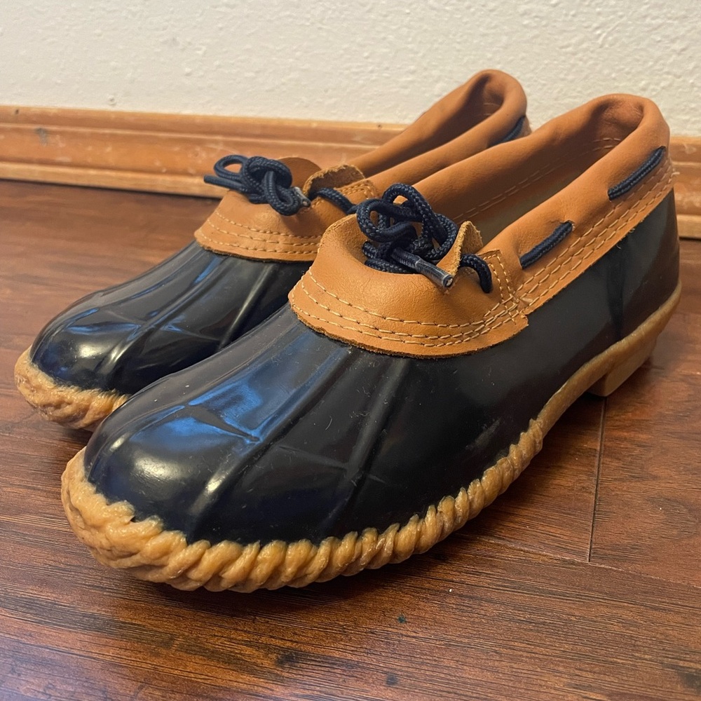 Vintage Sno Racer Steel Shank Rubber Leather Duck Shoe Moccasins Women’s 8